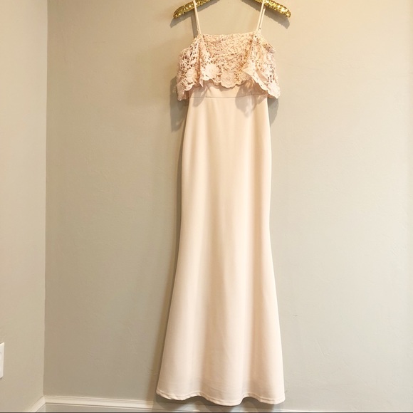 🆑 Blush Floral Overlay Dress - Picture 4 of 6